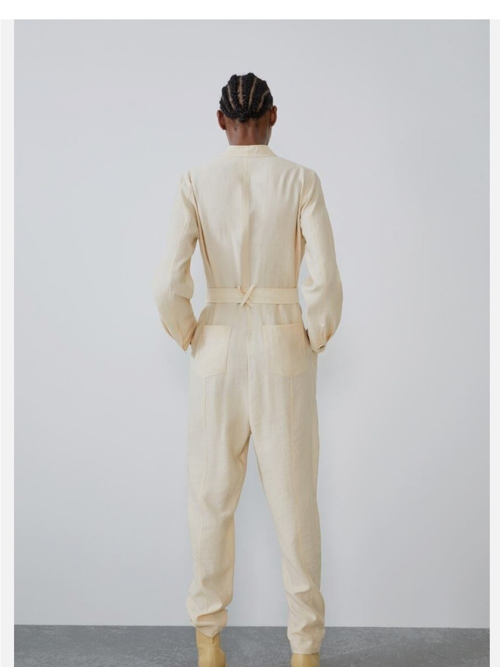 Zara Cream Utility Jumpsuit with Belted Waist - Picture 5 of 10